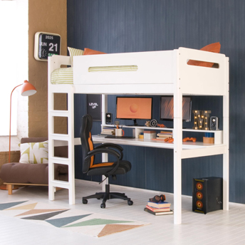 EDIT Loft Bed with full length desk and hutch